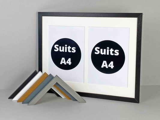 Suits Two A4 Photos. 40x50cm Multi Aperture Photo Frame. - PhotoFramesandMore - Wooden Picture Frames