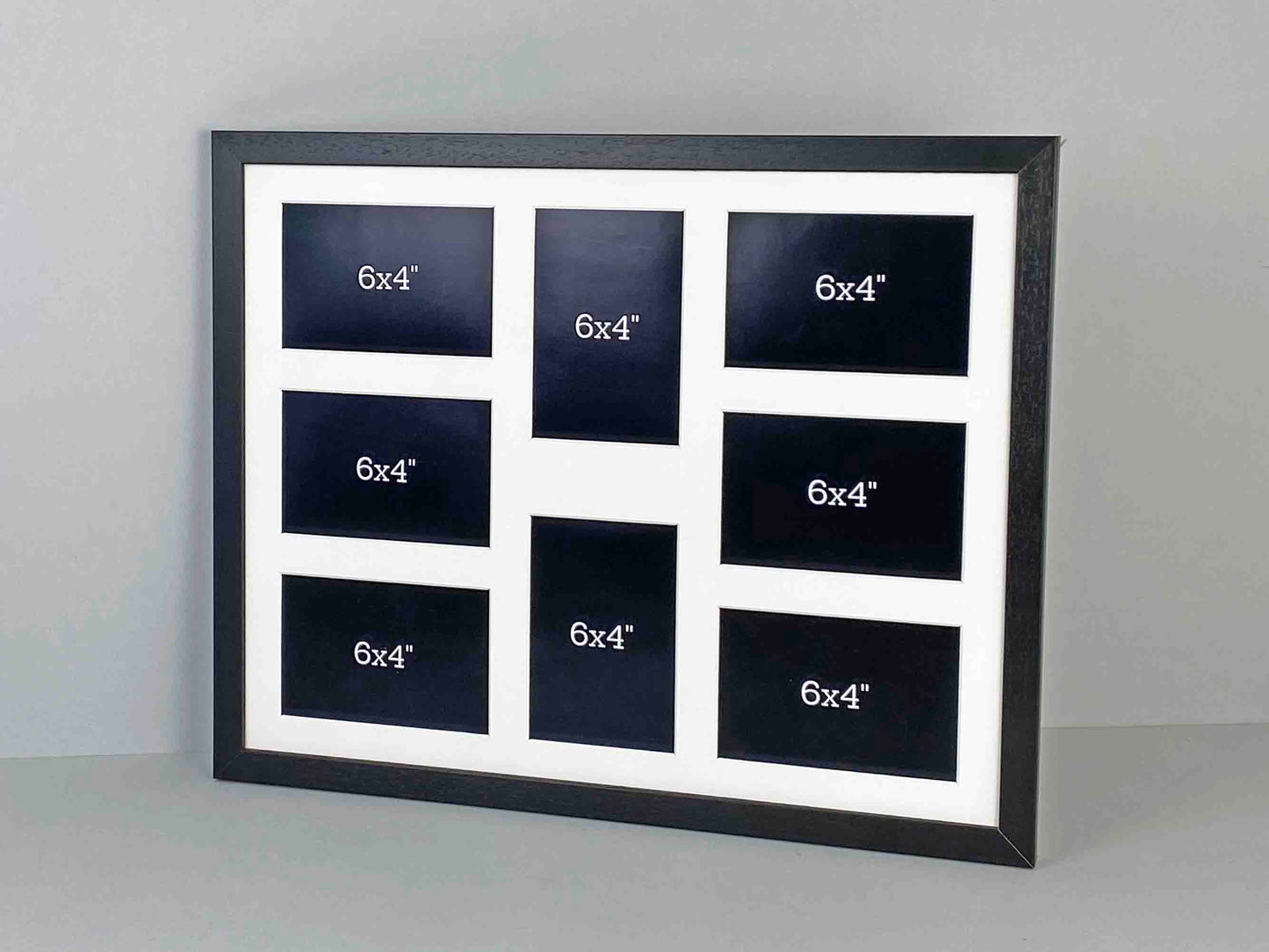 Suits Eight 6x4" Photos. 40x50cm Multi Aperture Photo Frame. - PhotoFramesandMore - Wooden Picture Frames