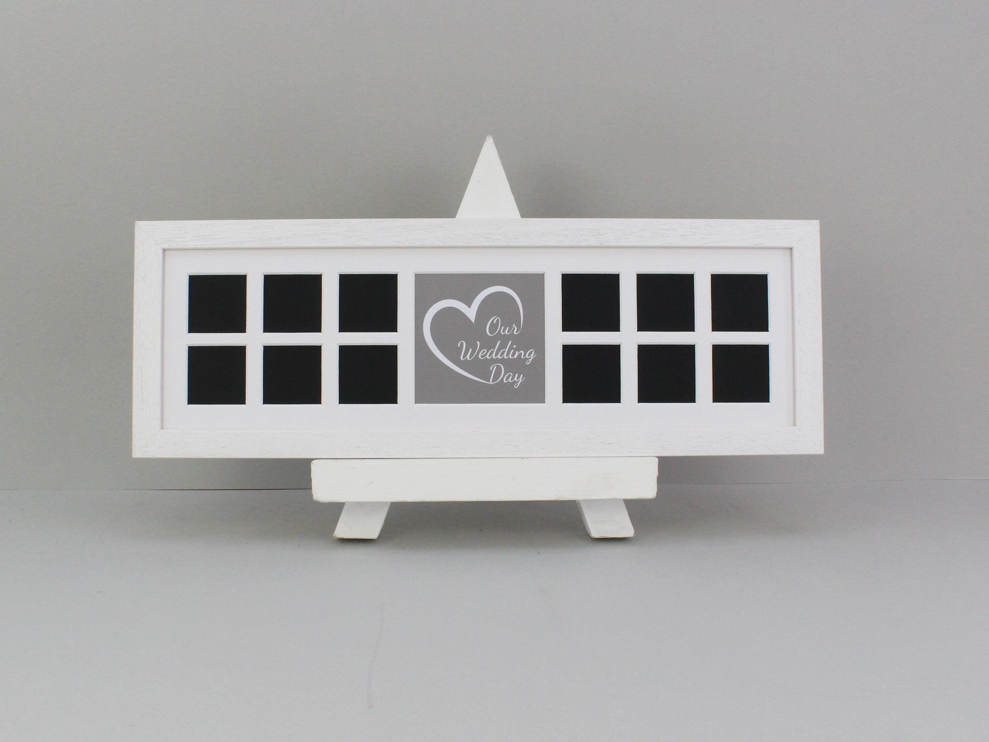 Our Wedding Day - Multi Aperture photo Frame. Suits Twelve 2x2" photographs - PhotoFramesandMore - Wooden Picture Frames