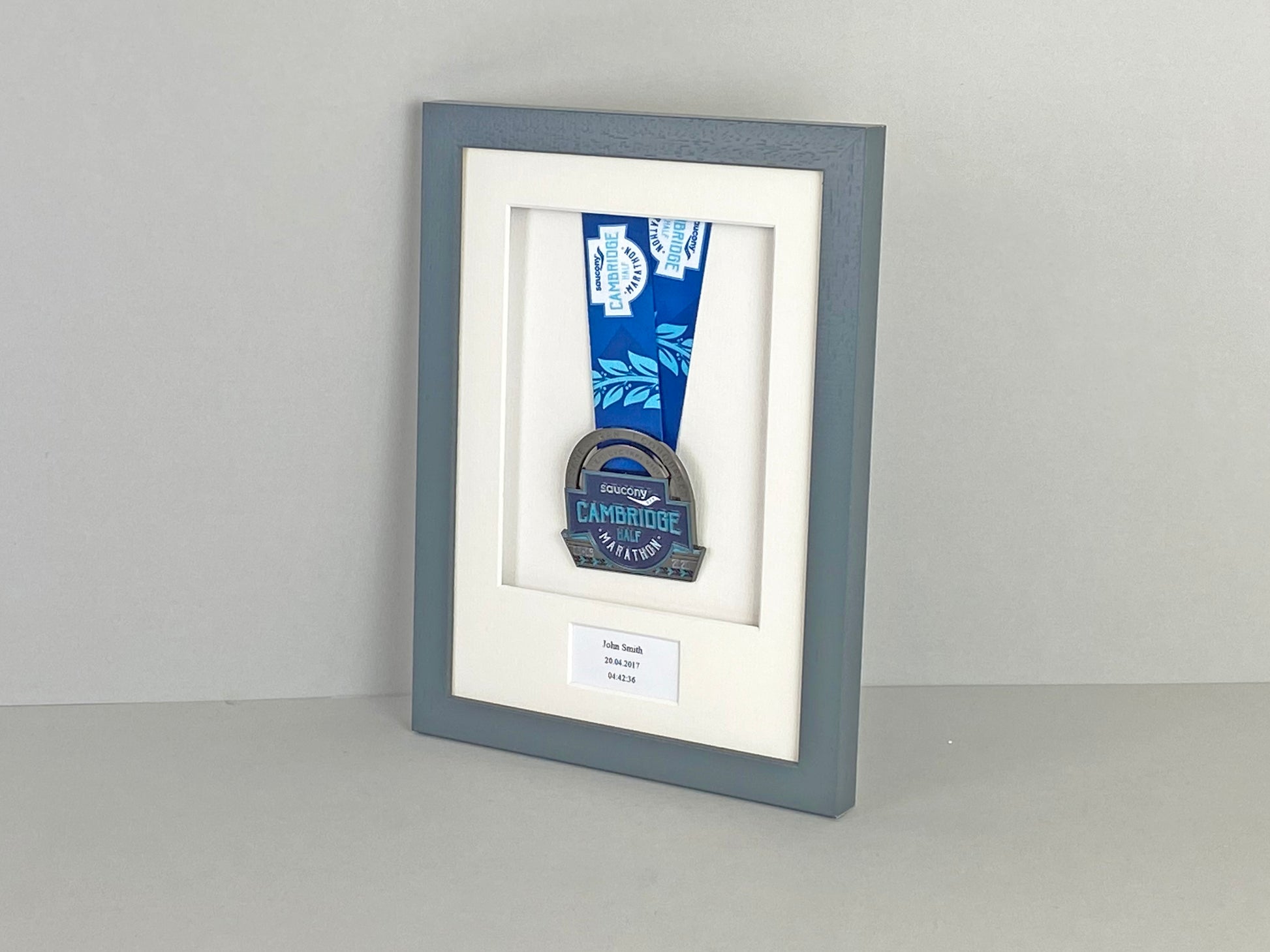 Personalised Sports Medal display Frame with Caption. A4 size. - PhotoFramesandMore - Wooden Picture Frames