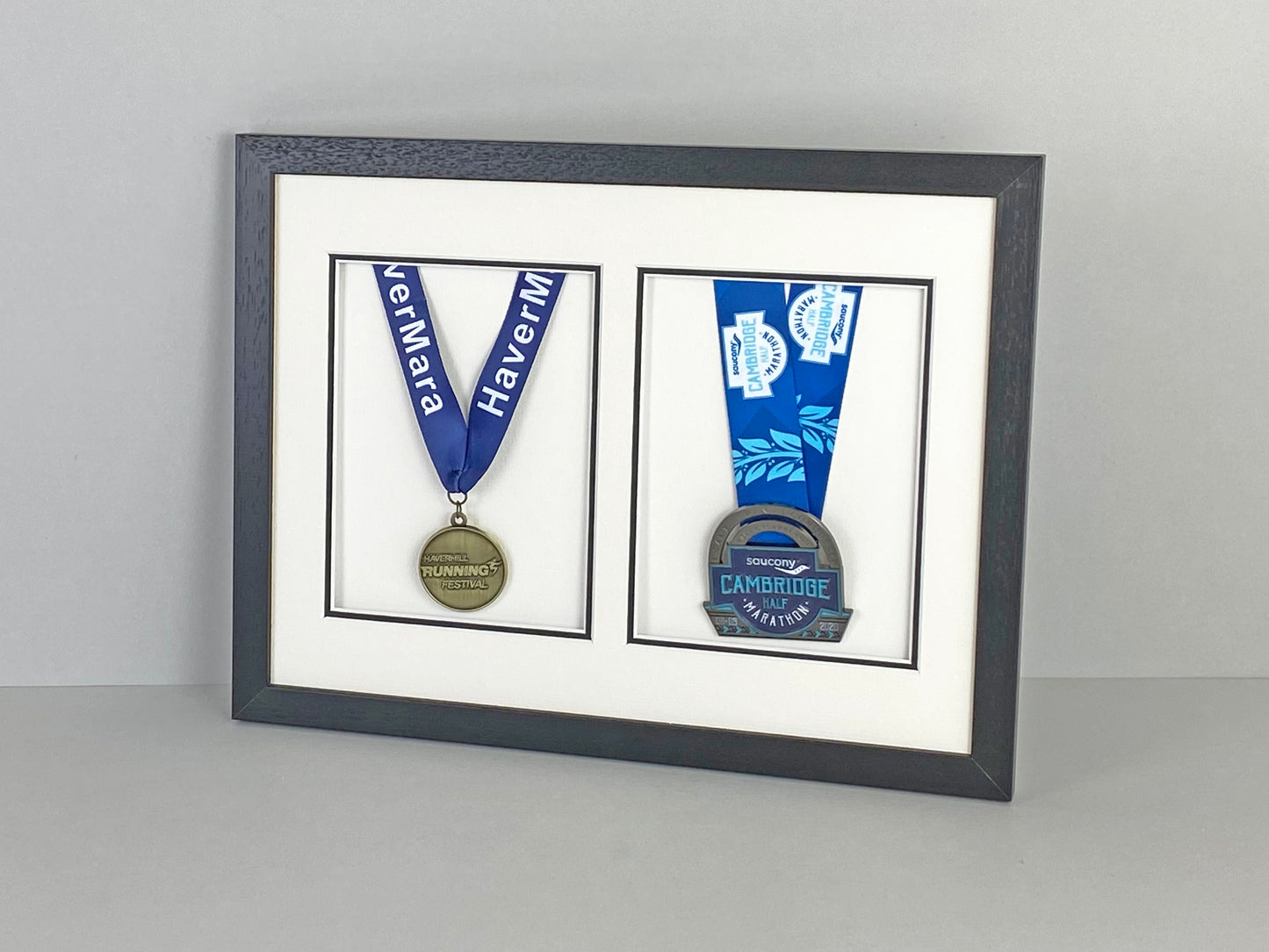 Medal display Frame with Apertures for Two Medals. 30x40cm. - PhotoFramesandMore - Wooden Picture Frames