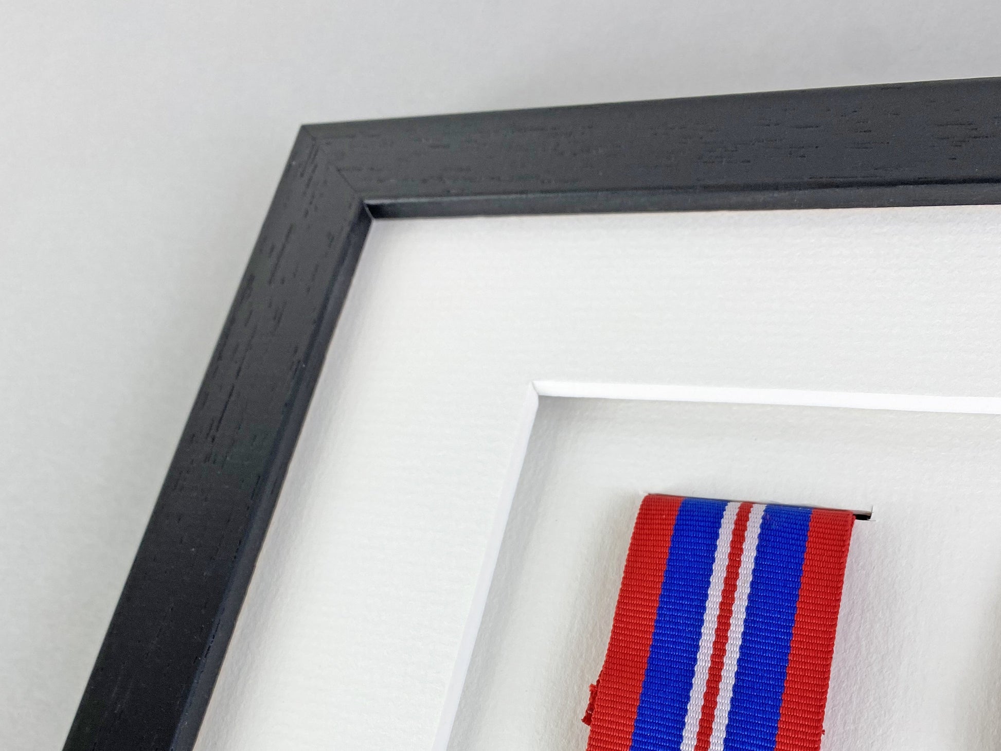 Military and Service Medal display Frame for Three Medals and two 6x4" Photographs. 20x50cm. - PhotoFramesandMore - Wooden Picture Frames