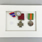 Military and Service Medal display Frame for Four Medals and Two 6x4" Photographs. 20x50cm.