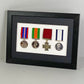 Military and Service Medal display Frame for Four Medals. A4.