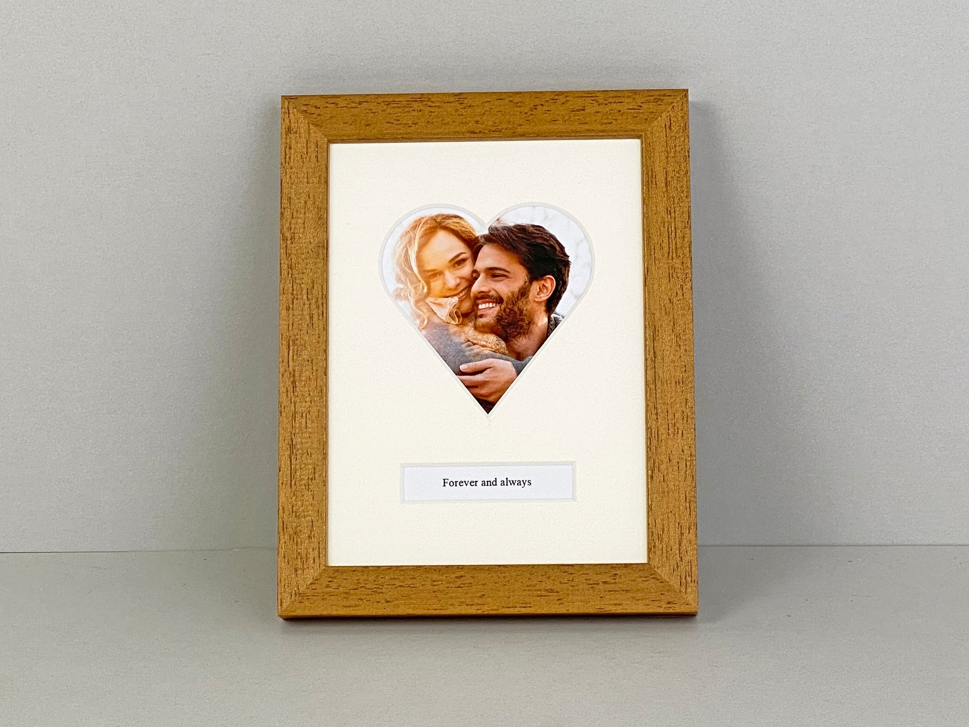 Heart Shaped Caption Frames. Add your Personalised Text and Photo to treasure a special Memory. Available in a selection of colours and Sizes. - PhotoFramesandMore - Wooden Picture Frames