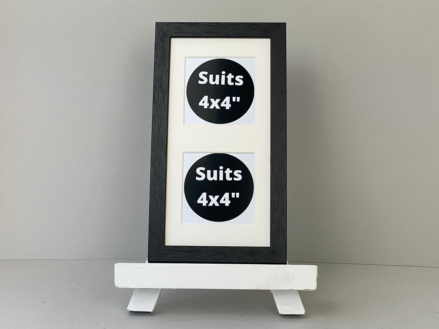 Suits Two 4x4" photos. 15x30cm. Wooden Multi Aperture Frame