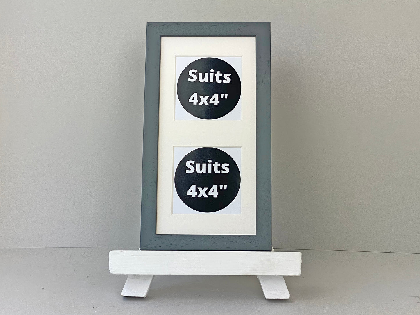 Suits Two 4x4" photos. 15x30cm. Wooden Multi Aperture Frame