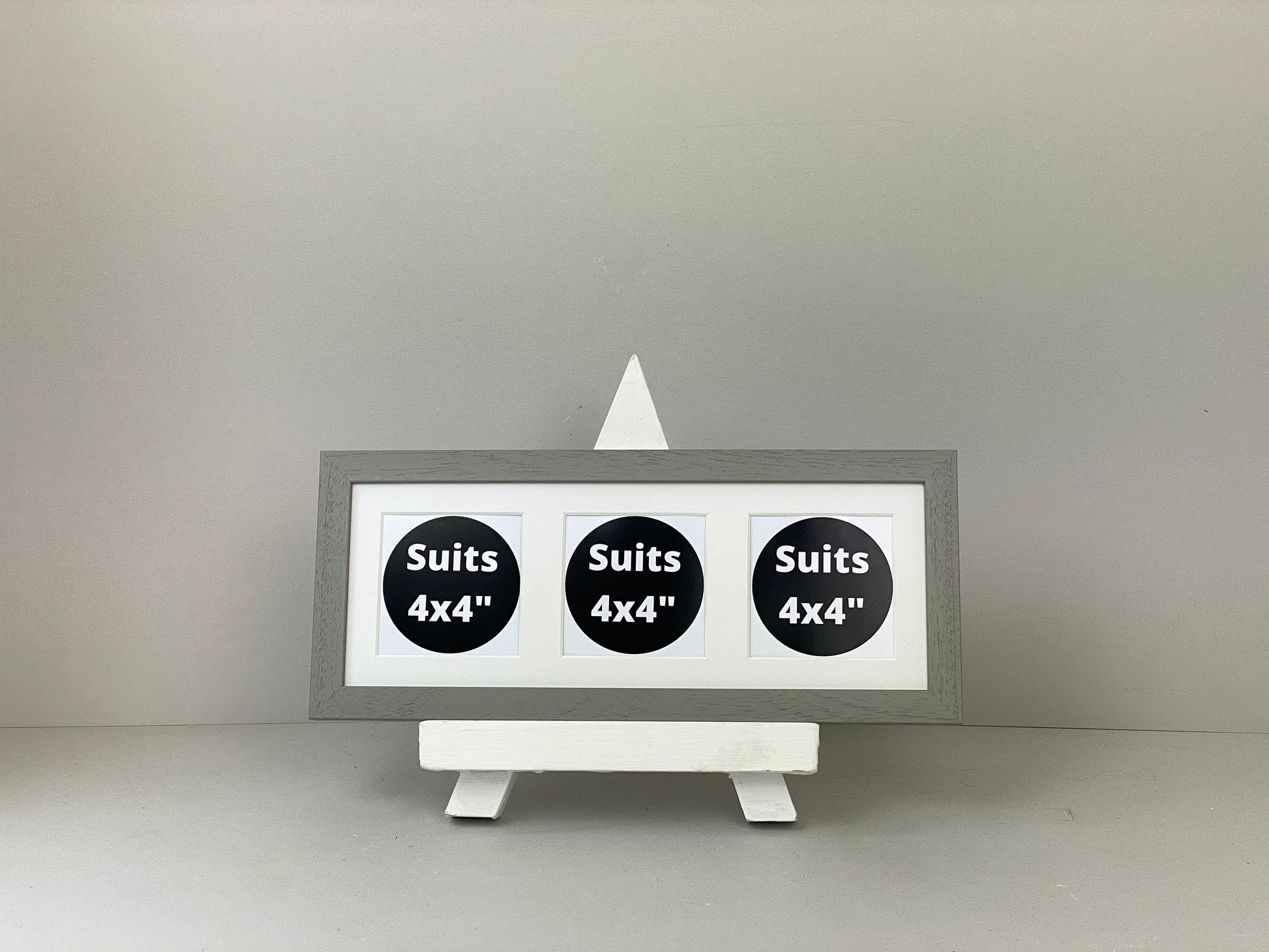 Suits Three 4x4" photos. 15x40cm. Portrait or Landscape. Wooden Collage Photo Frame. - PhotoFramesandMore - Wooden Picture Frames