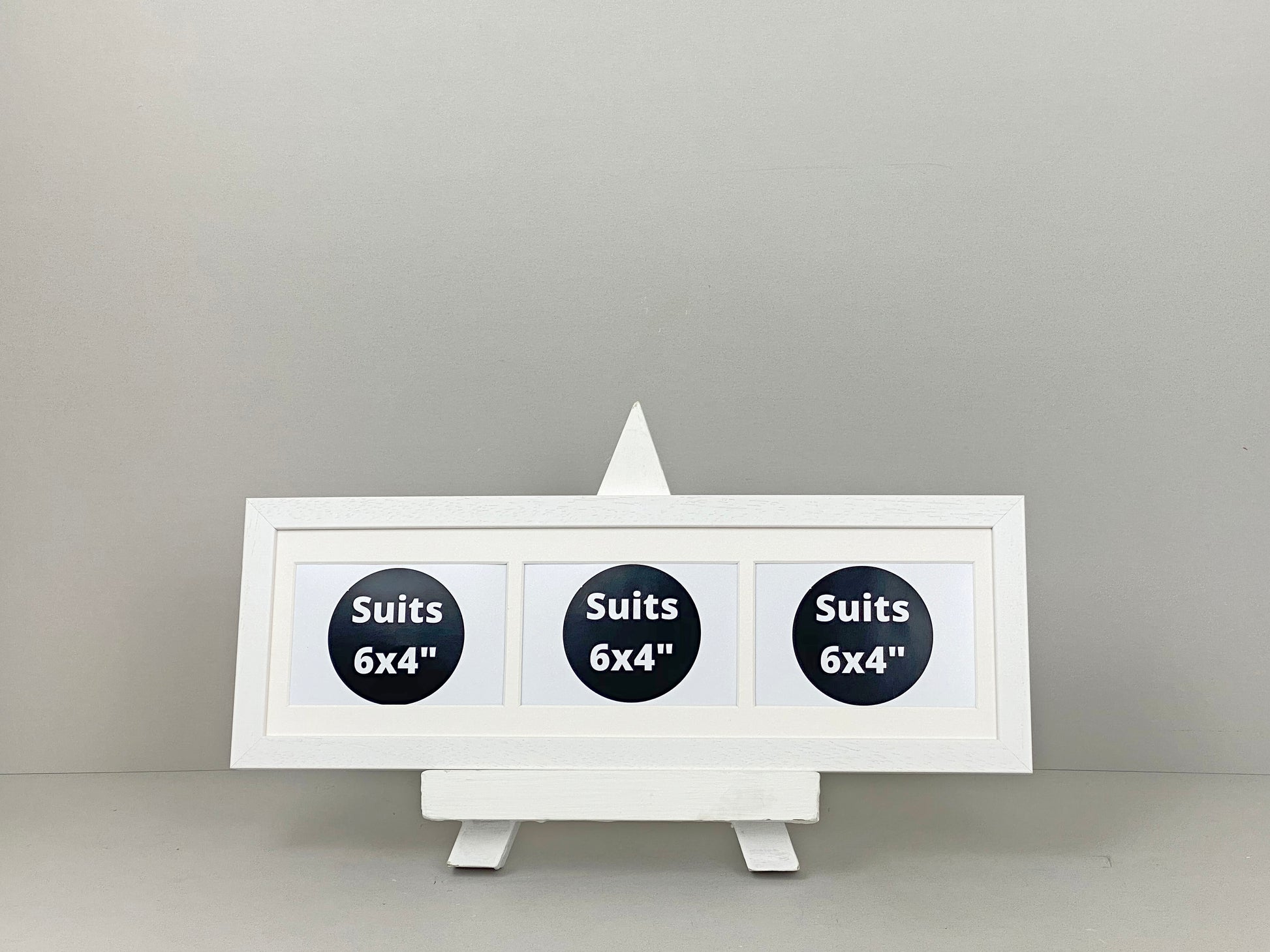 Suits Three 6x4" photos. Portrait or Landscape. 15x50cm Wooden Collage Photo Frame. - PhotoFramesandMore - Wooden Picture Frames