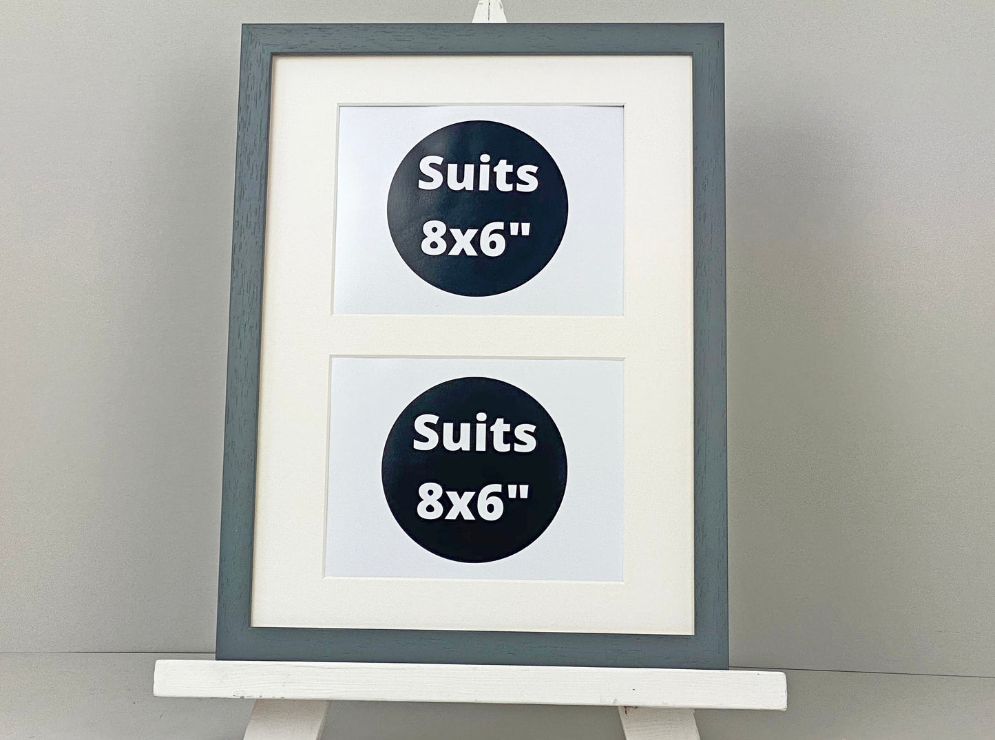 Suits Two 8x6" photos. 30x40cm. Wooden Multi Aperture Photo Frame.