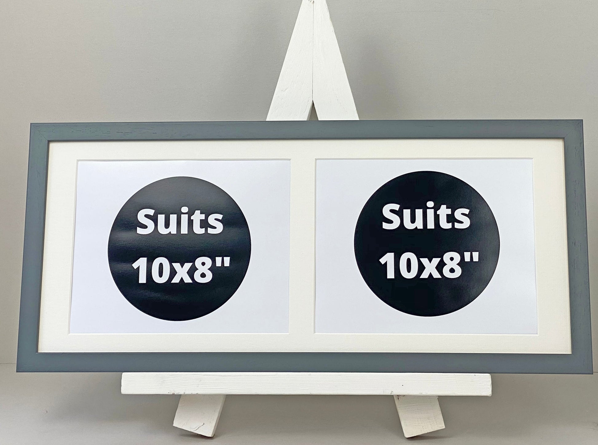 Suits Two 10x8" Photos. 25x60cm. Wooden Multi Aperture Photo Frame. - PhotoFramesandMore - Wooden Picture Frames