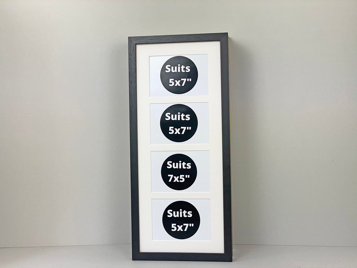 Suits Four 5x7" Photos. 25x60cm. Wooden Collage Picture Frame.