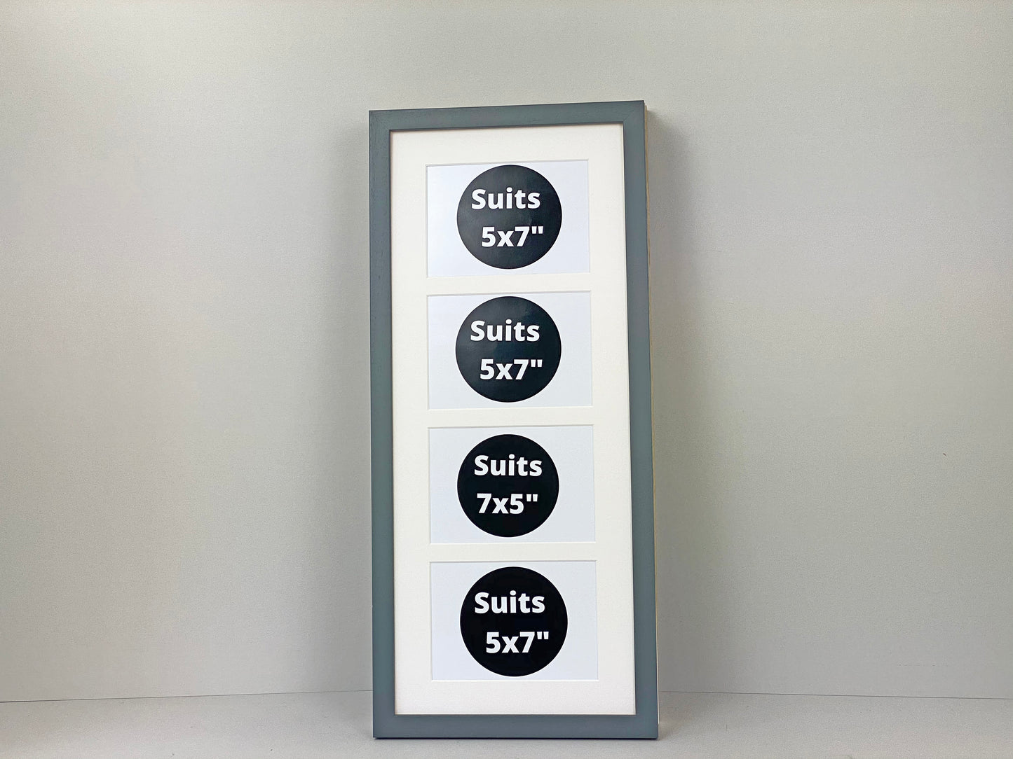 Suits Four 5x7" Photos. 25x60cm. Wooden Collage Picture Frame. - PhotoFramesandMore