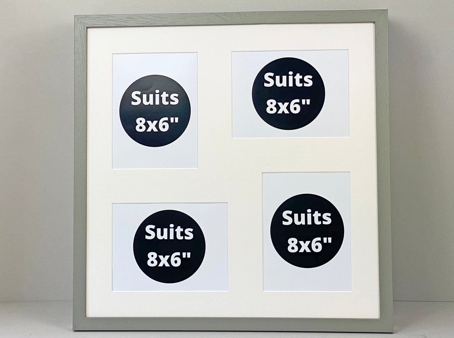 Suits Four 8x6" photos. 50x50cm. Wooden Multi Aperture Photo Frame. - PhotoFramesandMore