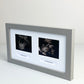 Landscape Baby Scan Picture Frame for Two Scans and Two Text Boxes. Optional Personalisation - PhotoFramesandMore - Wooden Picture Frames