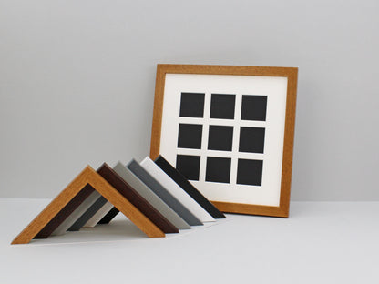 Instax Square Multi Aperture Wooden Photo Frame. Holds Nine 62mmx62mm sized Photos. 30x30cm.