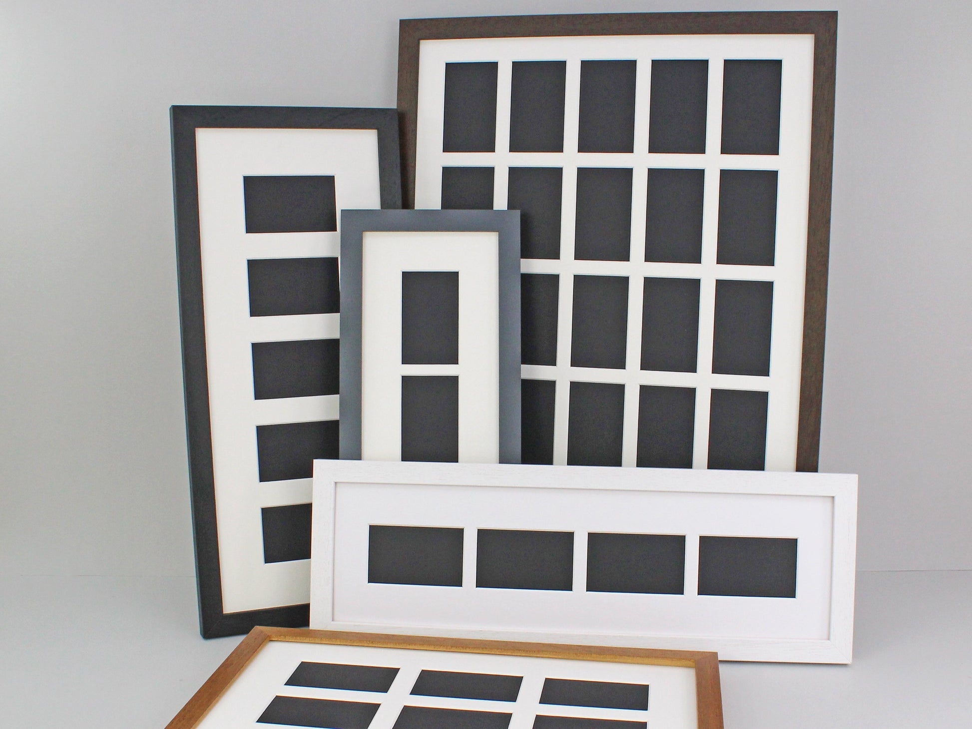 Instax Wide. Suits Twenty-five Instax wide sized Photos, Visual aperture 9.5x5.8cm. A2 Wooden Multi Aperture Frame. Portrait or Landscape. - PhotoFramesandMore - Wooden Picture Frames