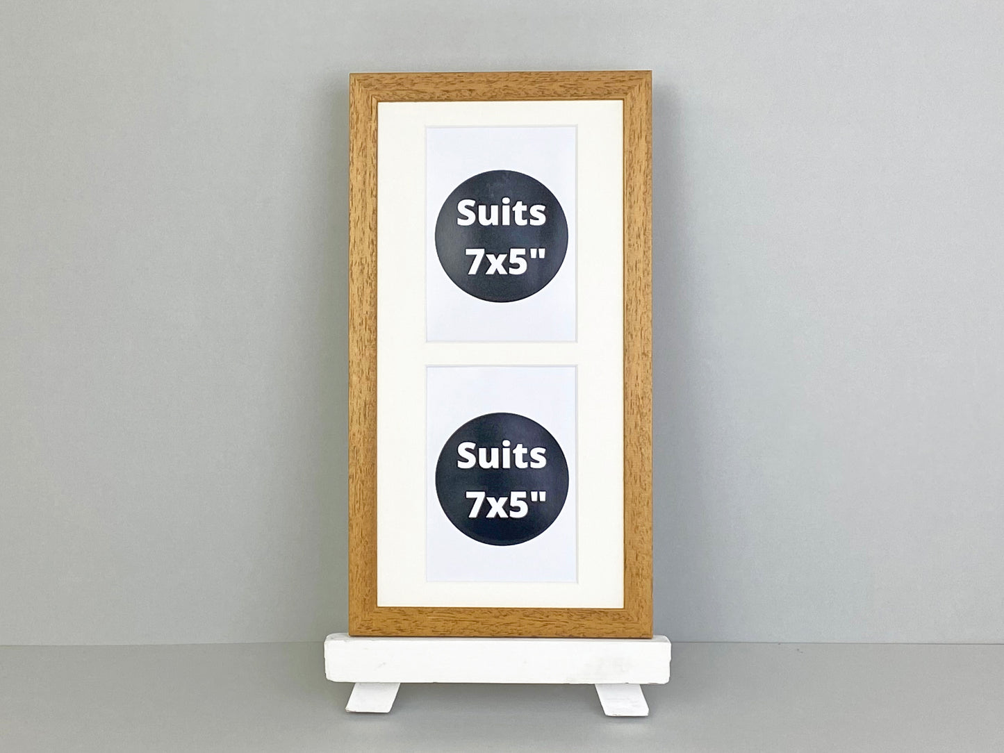 Suits two 5x7" Photos. 20x40cm. Wooden Multi Photo Frame. - PhotoFramesandMore