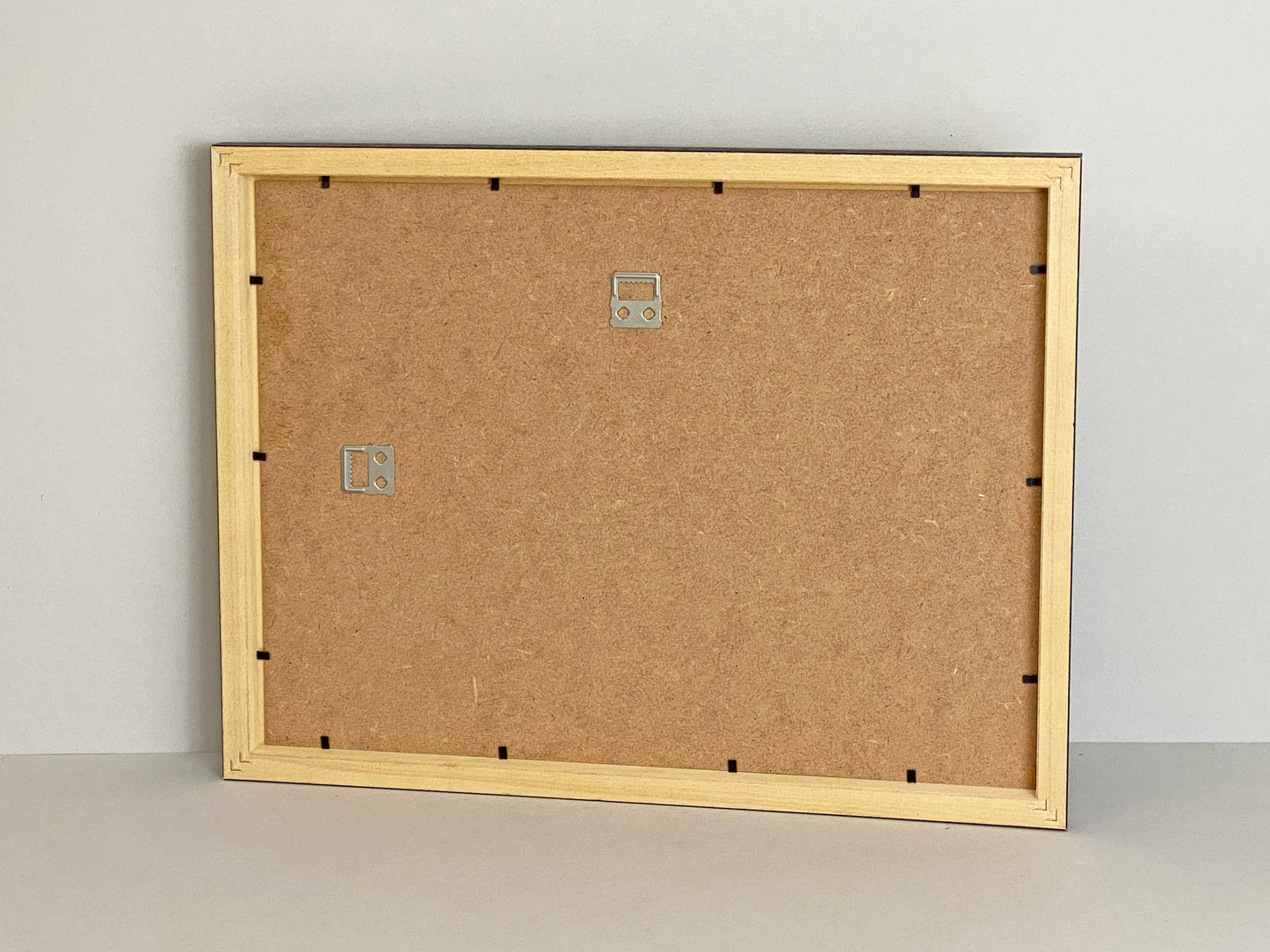 Instax Mini Multi Aperture Wooden Photo Frame. Holds Twelve instax sized Photos. 15x50cm.