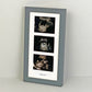 Baby Scan Frame - Portrait Multi Aperture Frame for Three scans and text.