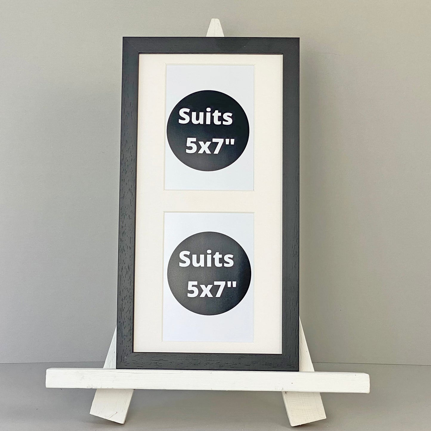 Suits two 5x7" Photos. 20x40cm. Wooden Multi Photo Frame.