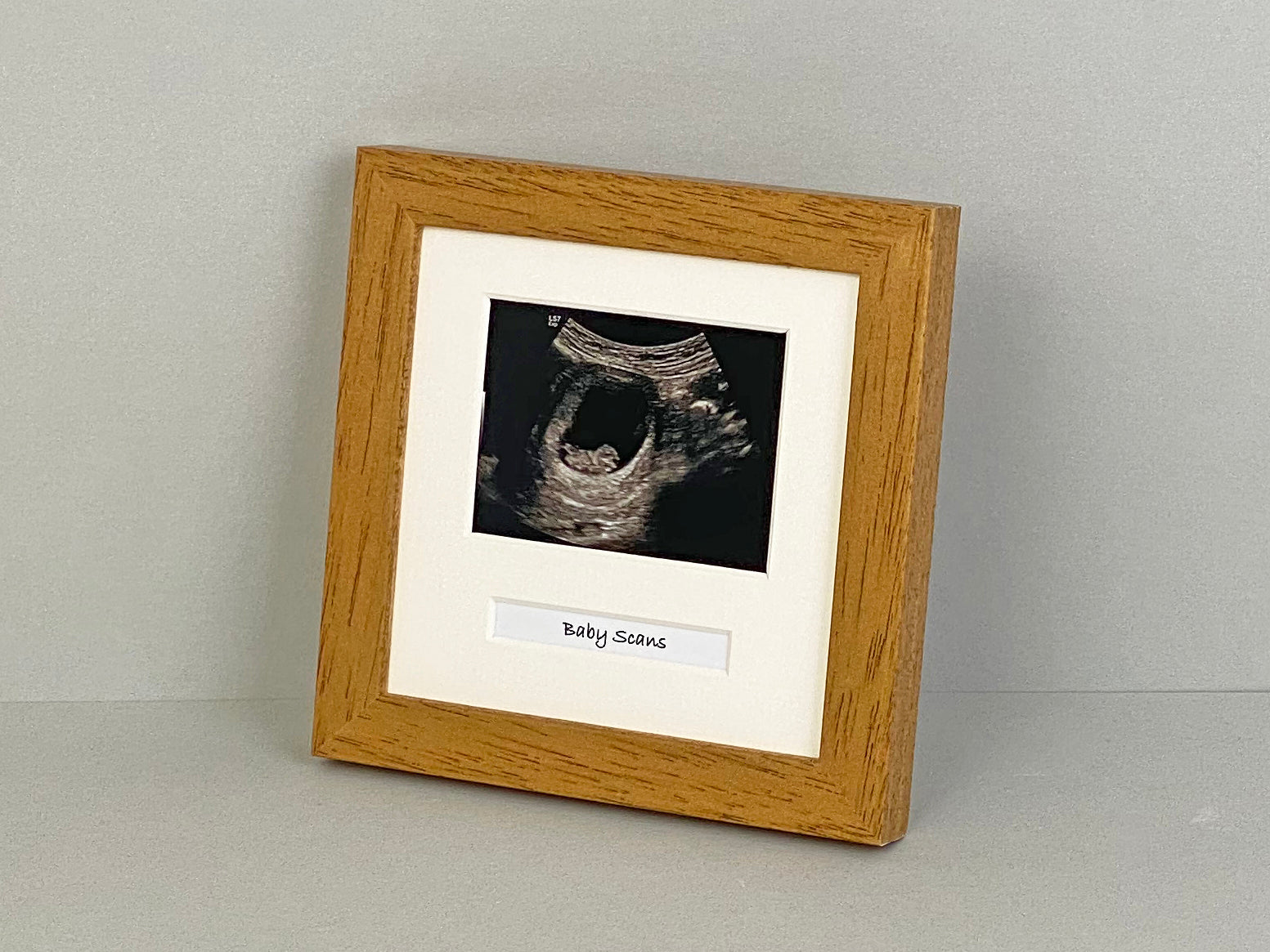 Baby Scan Photo Frame - Multi aperture Frame for Scan sized Photo and Text Box. - PhotoFramesandMore - Wooden Picture Frames