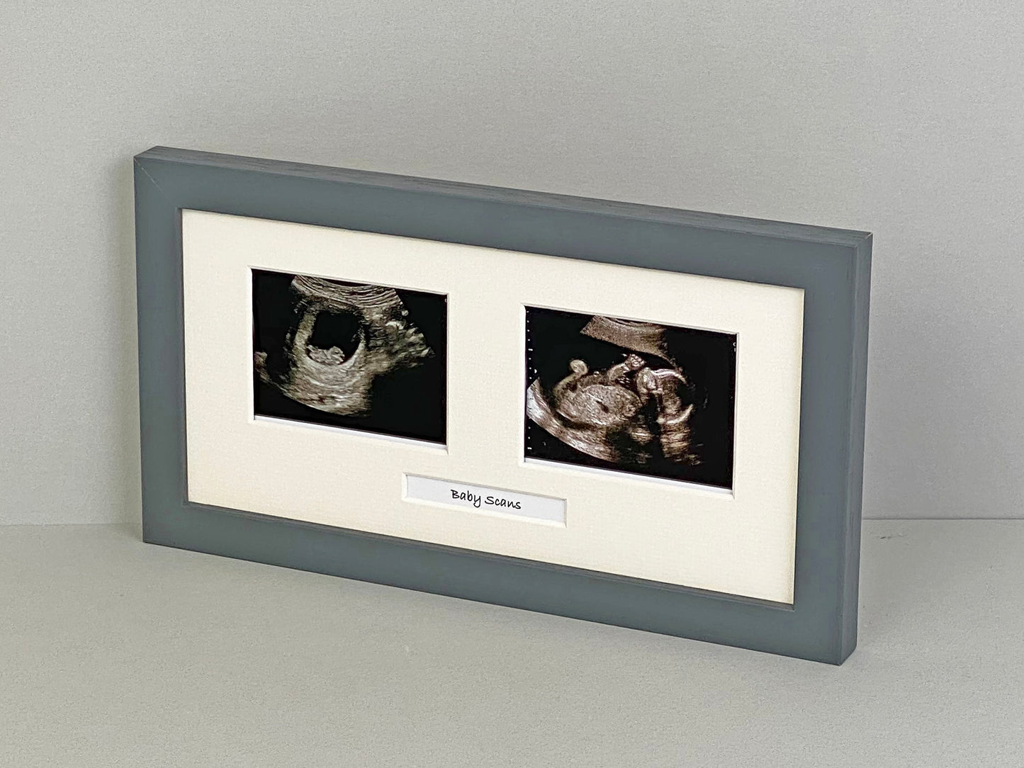 Baby Scan Frame - Landscape Multi aperture frame for Two Scans and One Text Box.