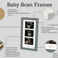 Baby Scan Photo Frame - Landscape Multi aperture Frame for Four Scan sized Photos and Text Box.