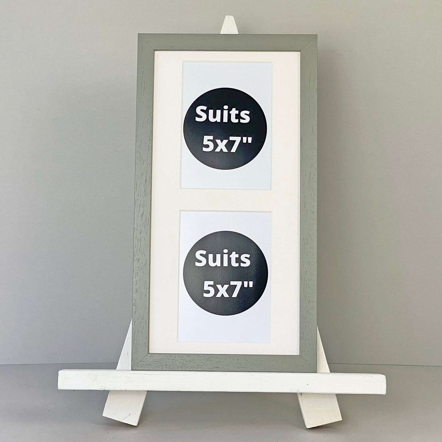Suits two 5x7" Photos. 20x40cm. Wooden Multi Photo Frame.