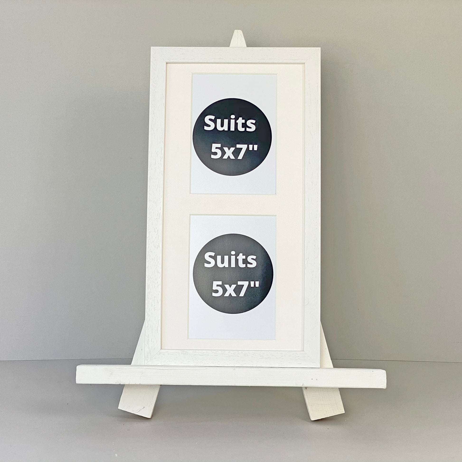 Suits two 5x7" Photos. 20x40cm. Wooden Multi Photo Frame. - PhotoFramesandMore